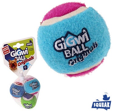 Gigwi 3 мяча с пищалкой  M  6.3 см