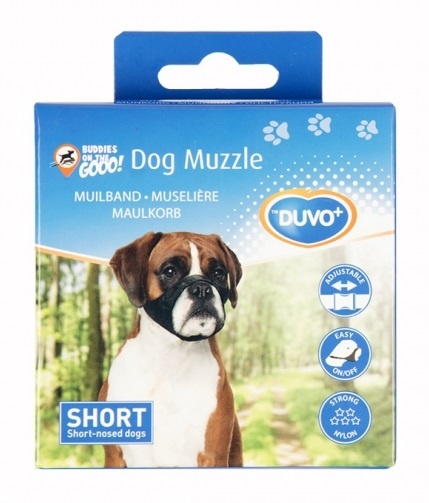 DUVO+ Намордник для собак "Dog Muzzle", черный, Short - 51-71см (Бельгия)